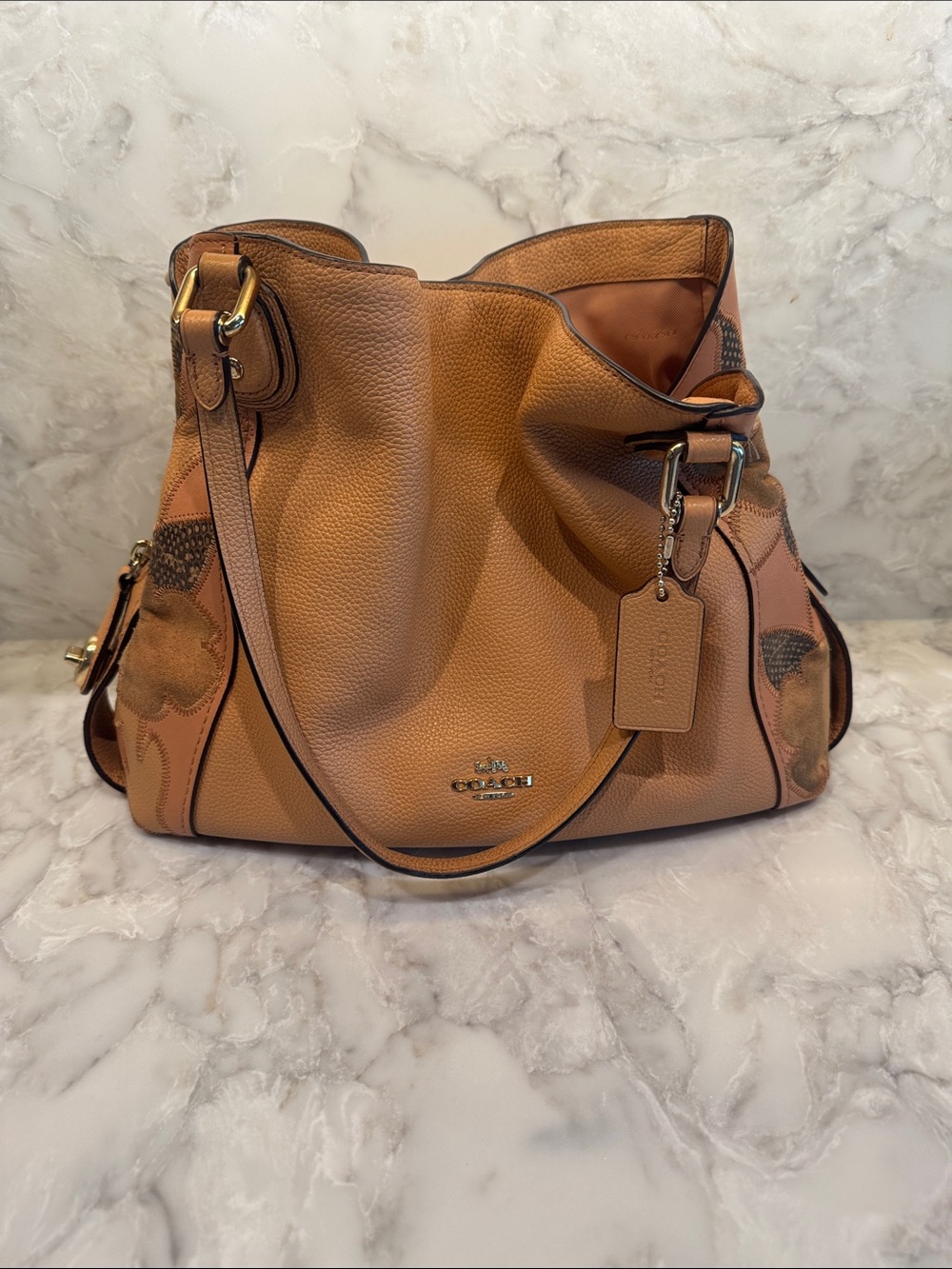 COACH EDIE 31 PATCHWORK TEA ROSE SHOULDER BAG – EXCELLENT CONDITION